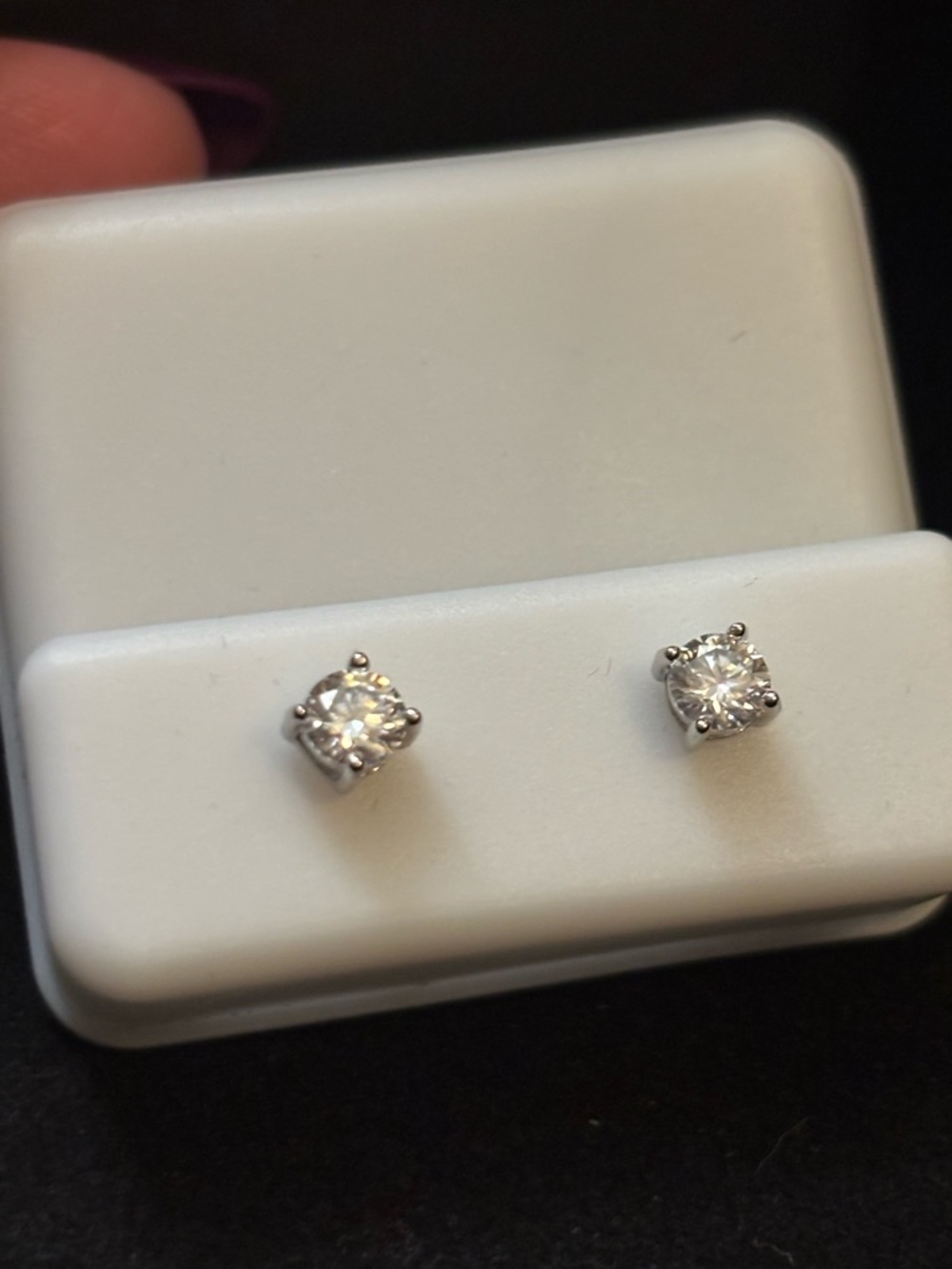 .4 carat Moissanite round Stud Earrings in Sterling Silver